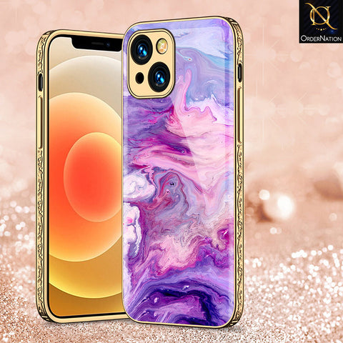 iPhone 15 Cover - Colorful Marble Series - Premium Electroplated Shutterproof Case Soft Silicon Borders Case