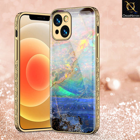 iPhone 15 Cover - Colorful Marble Series - Premium Electroplated Shutterproof Case Soft Silicon Borders Case