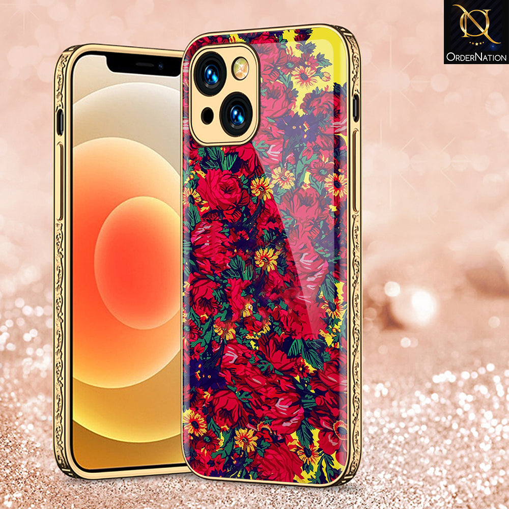 iPhone 14 Plus Cover - Floral Series - Premium Electroplated Shutterproof Case Soft Silicon Borders Case