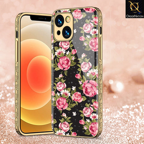 iPhone 14 Plus Cover - Floral Series - Premium Electroplated Shutterproof Case Soft Silicon Borders Case