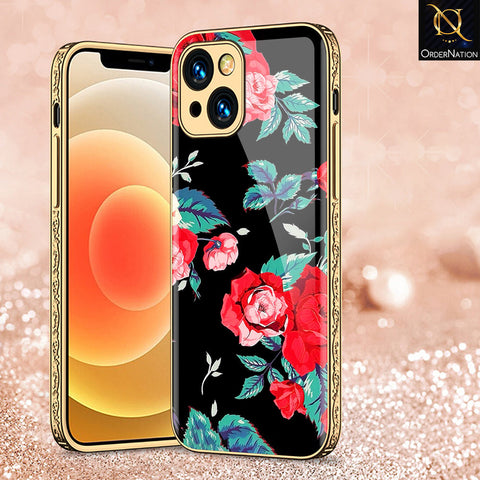 iPhone 14 Cover - Floral Series - Premium Electroplated Shutterproof Case Soft Silicon Borders Case