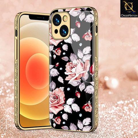 iPhone 14 Plus Cover - Floral Series - Premium Electroplated Shutterproof Case Soft Silicon Borders Case