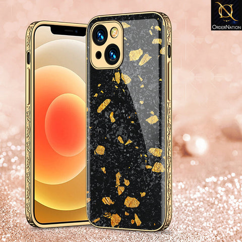 iPhone 14 Plus Cover - Black Marble Series - Premium Electroplated Shutterproof Case Soft Silicon Borders Case