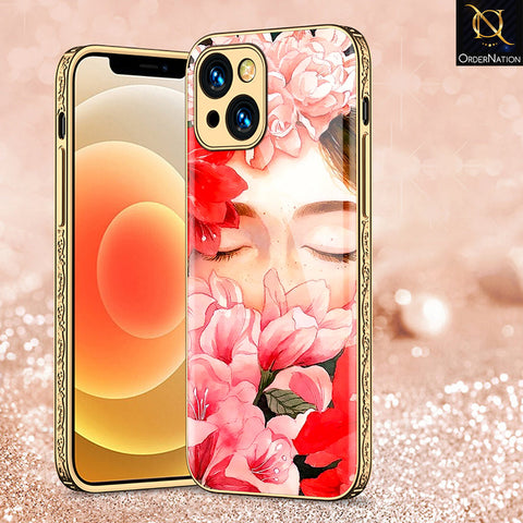 iPhone 14 Plus Cover - Floral Series - Premium Electroplated Shutterproof Case Soft Silicon Borders Case