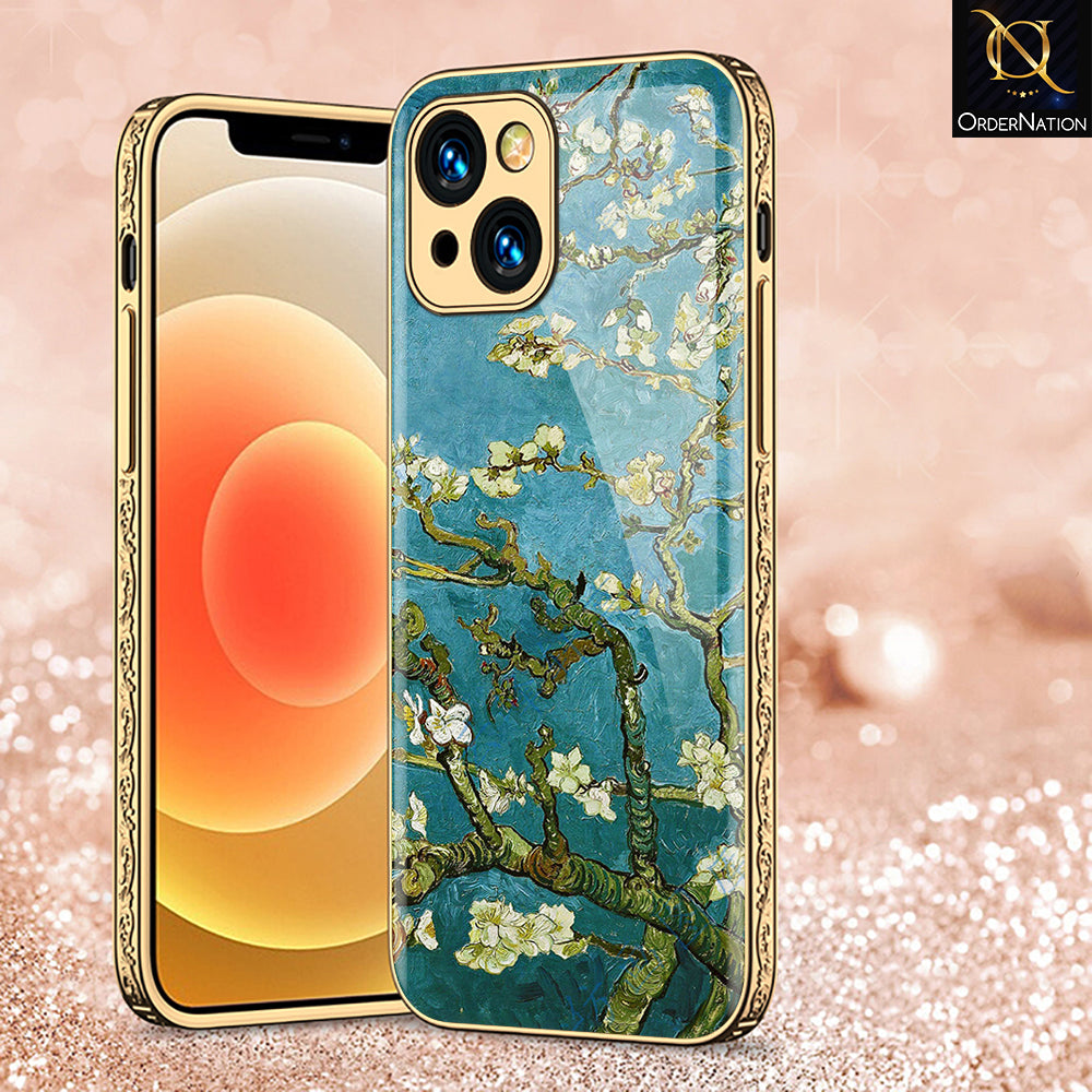 iPhone 14 Plus Cover - Floral Series 2 - Premium Electroplated Shutterproof Case Soft Silicon Borders Case