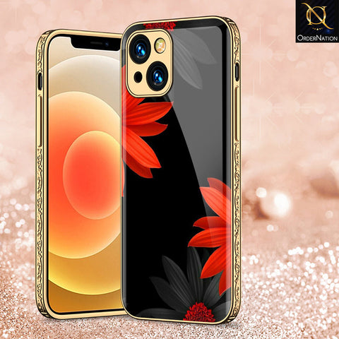 iPhone 14 Plus Cover - Floral Series 2 - Premium Electroplated Shutterproof Case Soft Silicon Borders Case