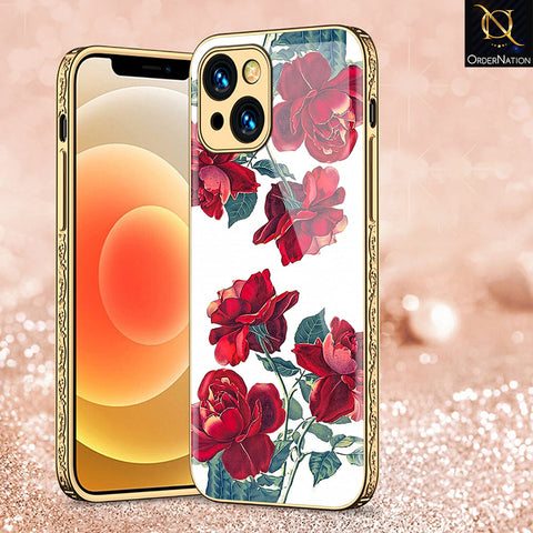 iPhone 14 Plus Cover - Floral Series 2 - Premium Electroplated Shutterproof Case Soft Silicon Borders Case