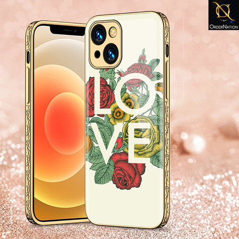 iPhone 14 Plus Cover - Floral Series 2 - Premium Electroplated Shutterproof Case Soft Silicon Borders Case