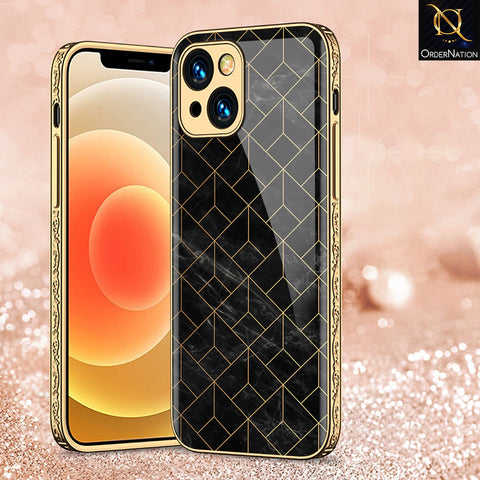 iPhone 15 Plus Cover - Black Marble Series - Premium Electroplated Shutterproof Case Soft Silicon Borders Case