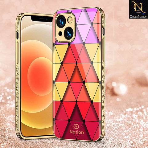 iPhone 14 Plus Cover - Onation Pyramid Series - Premium Electroplated Shutterproof Case Soft Silicon Borders Case