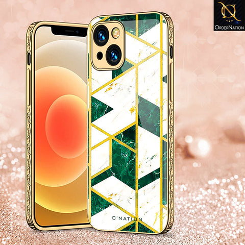 iPhone 14 Plus Cover - O'Nation Shades of Marble Series - Premium Electroplated Shutterproof Case Soft Silicon Borders Case