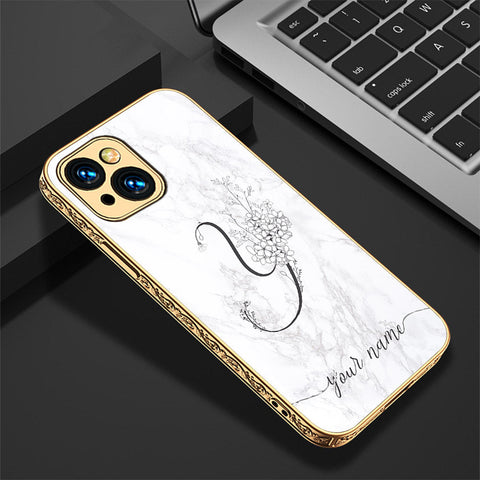 iPhone 15 Plus Cover - Personalized Alphabet Series - Premium Electroplated Shutterproof Case Soft Silicon Borders Case