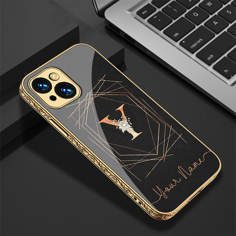 iPhone 14 Plus Cover - Personalized Alphabet Series - Premium Electroplated Shutterproof Case Soft Silicon Borders Case