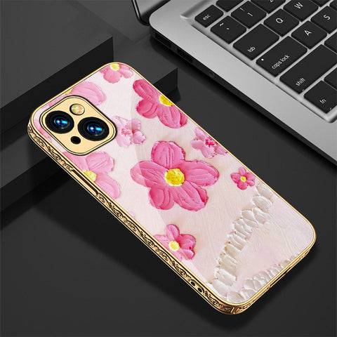 iPhone 15 Cover - Floral Series - Premium Electroplated Shutterproof Case Soft Silicon Borders Case