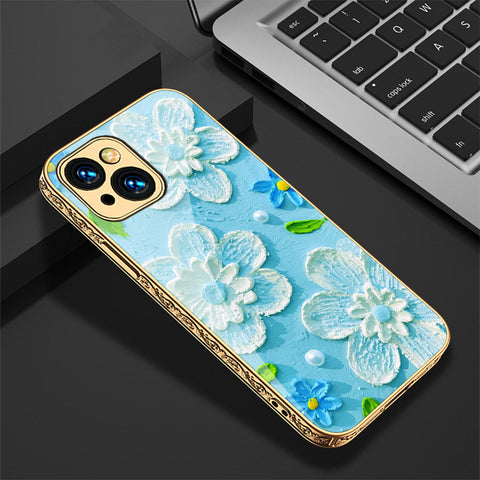 iPhone 14 Cover - Floral Series - Premium Electroplated Shutterproof Case Soft Silicon Borders Case