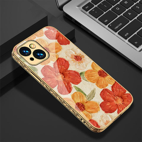 iPhone 15 Cover - Floral Series - Premium Electroplated Shutterproof Case Soft Silicon Borders Case