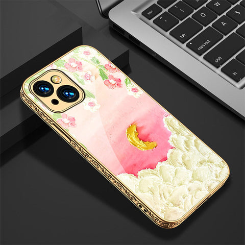 iPhone 14 Cover - Floral Series - Premium Electroplated Shutterproof Case Soft Silicon Borders Case