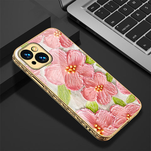 iPhone 14 Plus Cover - Floral Series - Premium Electroplated Shutterproof Case Soft Silicon Borders Case