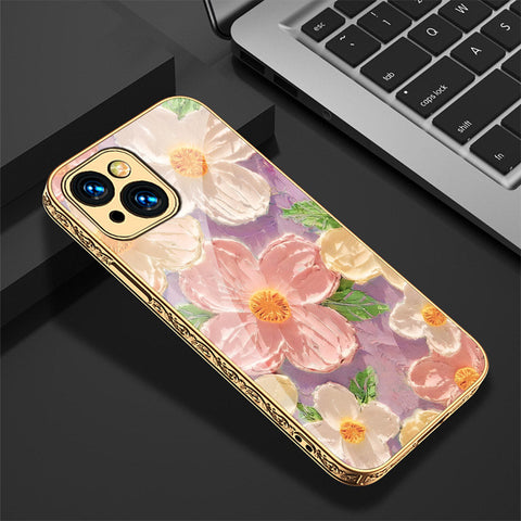 iPhone 14 Plus Cover - Floral Series - Premium Electroplated Shutterproof Case Soft Silicon Borders Case