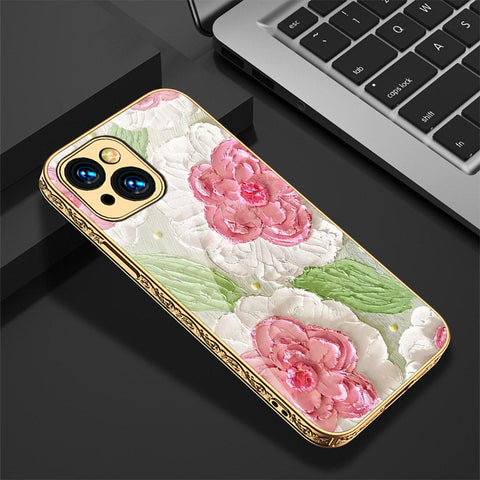 iPhone 14 Plus Cover - Floral Series - Premium Electroplated Shutterproof Case Soft Silicon Borders Case