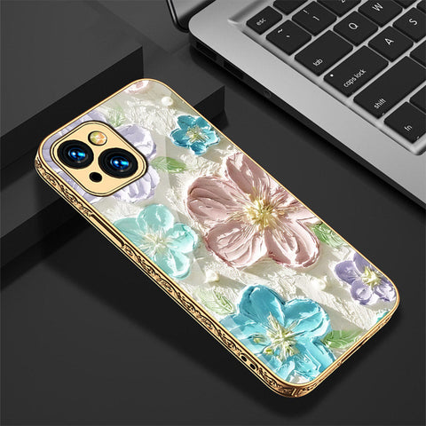 iPhone 15 Cover - Floral Series - Premium Electroplated Shutterproof Case Soft Silicon Borders Case