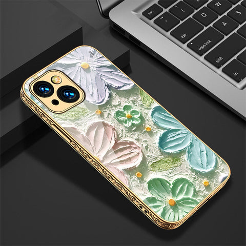 iPhone 14 Cover - Floral Series - Premium Electroplated Shutterproof Case Soft Silicon Borders Case