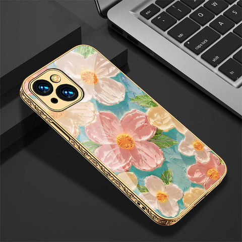 iPhone 15 Cover - Floral Series - Premium Electroplated Shutterproof Case Soft Silicon Borders Case