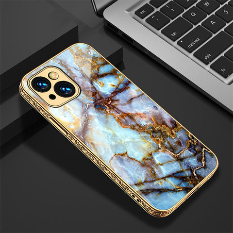 iPhone 15 Plus Cover - Colorful Marble Series - Premium Electroplated Shutterproof Case Soft Silicon Borders Case