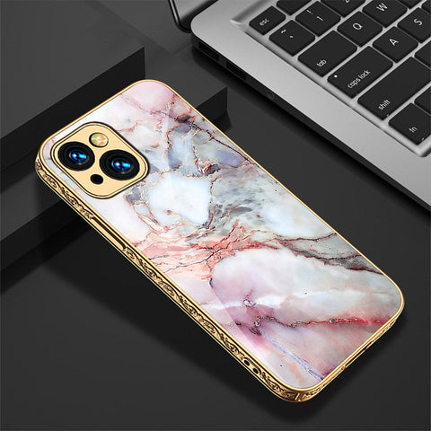 iPhone 15 Cover - Colorful Marble Series - Premium Electroplated Shutterproof Case Soft Silicon Borders Case