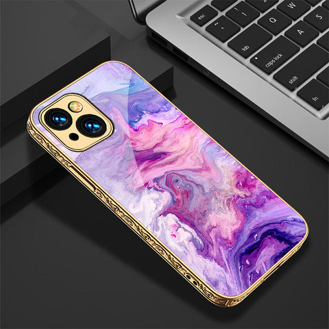 iPhone 15 Plus Cover - Colorful Marble Series - Premium Electroplated Shutterproof Case Soft Silicon Borders Case