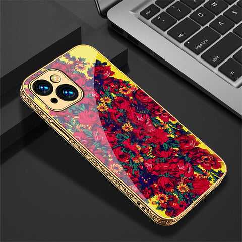 iPhone 15 Plus Cover - Floral Series - Premium Electroplated Shutterproof Case Soft Silicon Borders Case