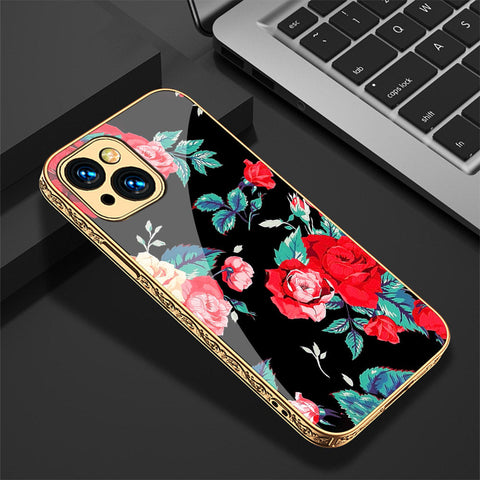 iPhone 14 Plus Cover - Floral Series - Premium Electroplated Shutterproof Case Soft Silicon Borders Case