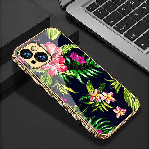 iPhone 15 Plus Cover - Floral Series - Premium Electroplated Shutterproof Case Soft Silicon Borders Case