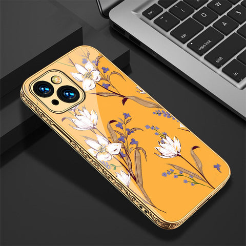 iPhone 14 Plus Cover - Floral Series - Premium Electroplated Shutterproof Case Soft Silicon Borders Case