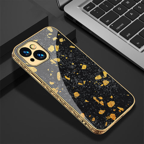 iPhone 14 Plus Cover - Black Marble Series - Premium Electroplated Shutterproof Case Soft Silicon Borders Case