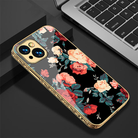 iPhone 14 Plus Cover - Floral Series 2 - Premium Electroplated Shutterproof Case Soft Silicon Borders Case