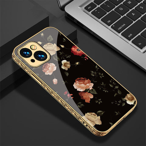 iPhone 14 Cover - Floral Series 2 - Premium Electroplated Shutterproof Case Soft Silicon Borders Case