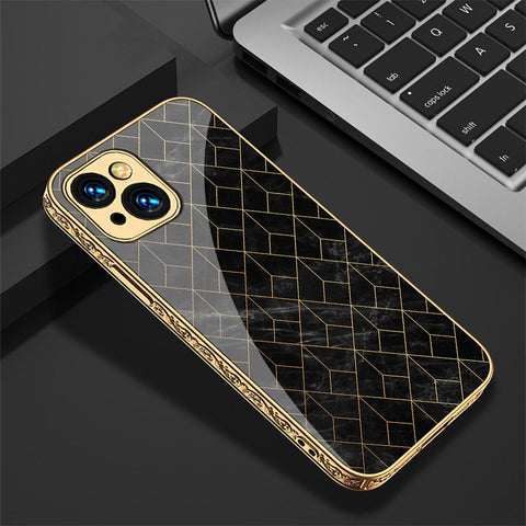 iPhone 15 Cover - Black Marble Series - Premium Electroplated Shutterproof Case Soft Silicon Borders Case