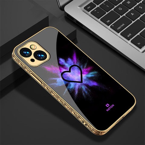 iPhone 14 Plus Cover - Onation Heart Series - Premium Electroplated Shutterproof Case Soft Silicon Borders Case