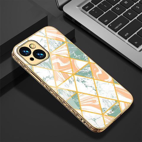 iPhone 14 Cover - O'Nation Shades of Marble Series - Premium Electroplated Shutterproof Case Soft Silicon Borders Case