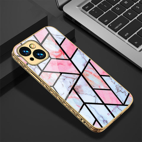 iPhone 14 Cover - O'Nation Shades of Marble Series - Premium Electroplated Shutterproof Case Soft Silicon Borders Case