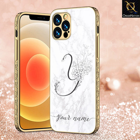 iPhone 14 Pro Max Cover - Personalized Alphabet Series - Premium Electroplated Shutterproof Case Soft Silicon Borders Case