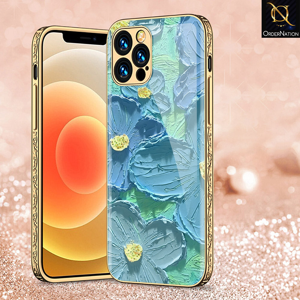 iPhone 15 Pro Cover - Floral Series - Premium Electroplated Shutterproof Case Soft Silicon Borders Case