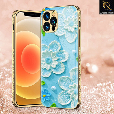 iPhone 14 Pro Max Cover - Floral Series - Premium Electroplated Shutterproof Case Soft Silicon Borders Case