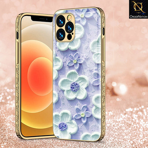 iPhone 15 Pro Cover - Floral Series - Premium Electroplated Shutterproof Case Soft Silicon Borders Case