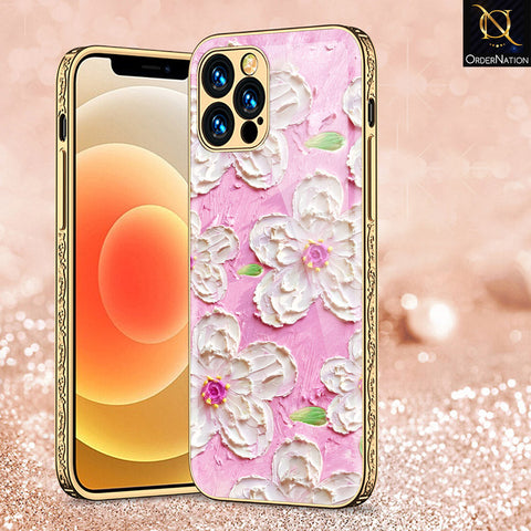 iPhone 15 Pro Cover - Floral Series - Premium Electroplated Shutterproof Case Soft Silicon Borders Case