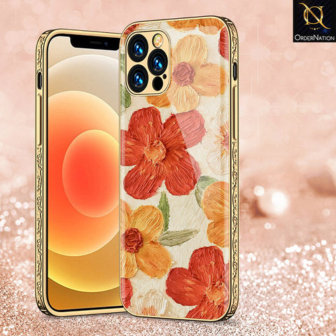 iPhone 15 Pro Max Cover - Floral Series - Premium Electroplated Shutterproof Case Soft Silicon Borders Case