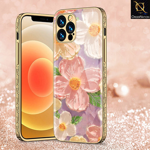 iPhone 14 Pro Max Cover - Floral Series - Premium Electroplated Shutterproof Case Soft Silicon Borders Case