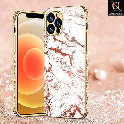 iPhone 14 Pro Cover - White Marble Series 2 - Premium Electroplated Shutterproof Case Soft Silicon Borders Case