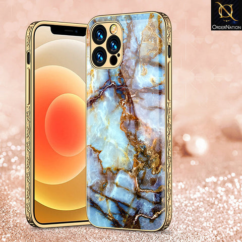 iPhone 14 Pro Max Cover - Colorful Marble Series - Premium Electroplated Shutterproof Case Soft Silicon Borders Case